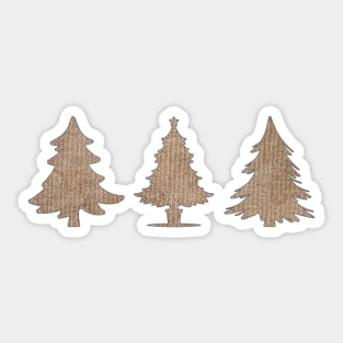 Rustic Chic Christmas Trees, festive season design Sticker